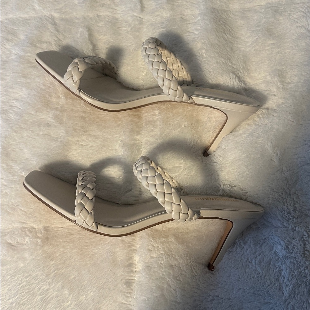 CUSHIONAIRE Women's White Braided Sandals